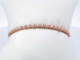 0.69 Cttw Diamond Bangle Bracelet In 14k Rose Gold 8.7 Grams 6 Inch Fw0426rpxdu