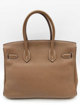 Hermes Birkin 30 Etoupe Gray Togo Palladium Handbag Do0725lprxzde