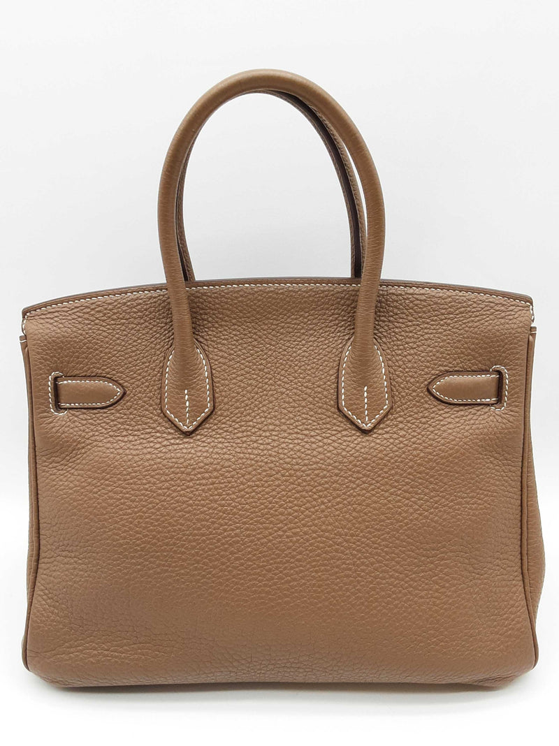 Hermes Birkin 30 Etoupe Gray Togo Palladium Handbag Do0725lprxzde