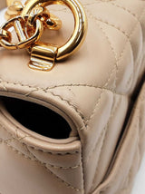 Christian Dior Small Soft Caro Bag In Beige Macrocannage Lambskin Fw0326srxdu