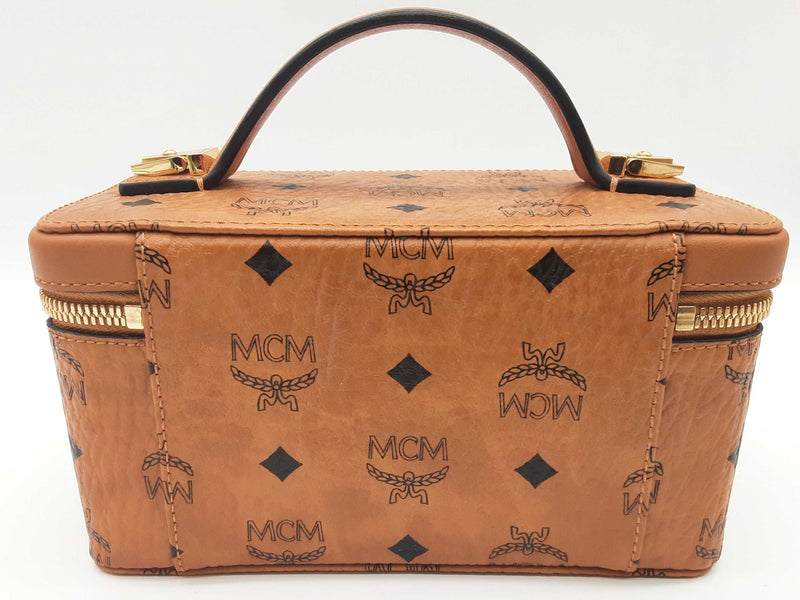 Mcm Mini Rockstar Cognac Tan Visetos Vanity Case Crossbody Bag Do1025pxzde