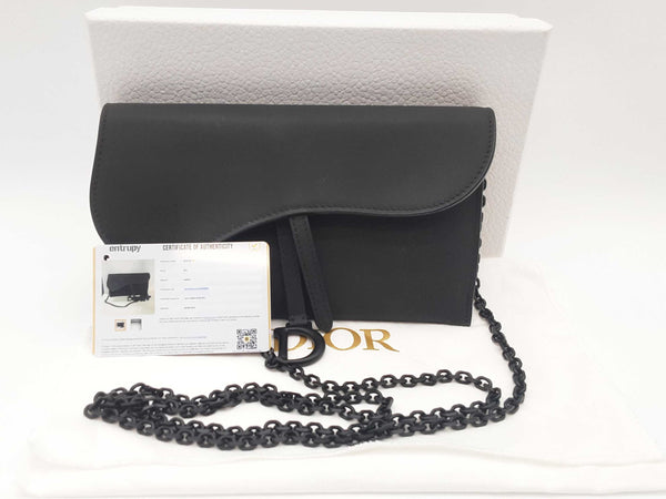 Christian Dior Saddle Black Ultramatte Wallet On Chain Crossbody Bag Do0425pxzde