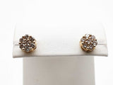 0.95 Ctw Diamonds 10k Yellow Gold 2.2g Flower Screw Stud Earrings Do0125lcxde