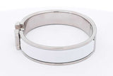 Hermes Clic H White Enamel Bracelet Eb1225wxzsa