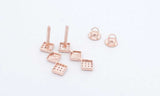 18k Rose Gold Cubic Zirconia Screwback Earrings 3.3 Grams Eb0524ordu