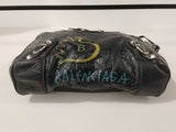 Balenciaga Classic Reporter Xs Chain Graffiti Black Shoulder Bag Vc1026lizmia
