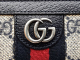 Gucci Ophidia Zip Around Wallet In Gg Supreme Canvas & Navy Calfskin Fw0626prxdu