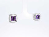 David Yurman Diamond & Amethyst Petite Albion Earrings In 925 Silver Fw0126lordu