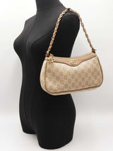 Gucci Small Ophidia Bag In Beige & White Gg Supreme Coated Canvas Fw0626rrxdu