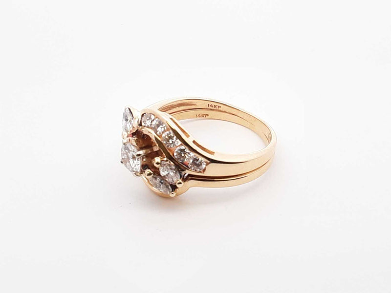 1.67 Cttw Diamond & 14k Yellow Gold Bridal Set 4.6 Grams Size 5.5 Fw0825lwrxdu