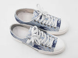 Burberry Equestrian Knight Sneakers In White & Blue Canvas Size 10.5 Fw0926wxzdu