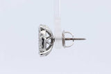 0.65ctw Diamond Stud Screwback Earring In 10k White Gold 2.4 Grams Eb0425lcxdu