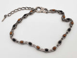 Versace Ellittica Black Brown Glass Brass Chain Necklace 19 In Do0626wxzde