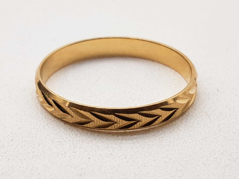 14k Yellow Gold 1.1g Chevron Band Ring Size 6 Do1024wxde