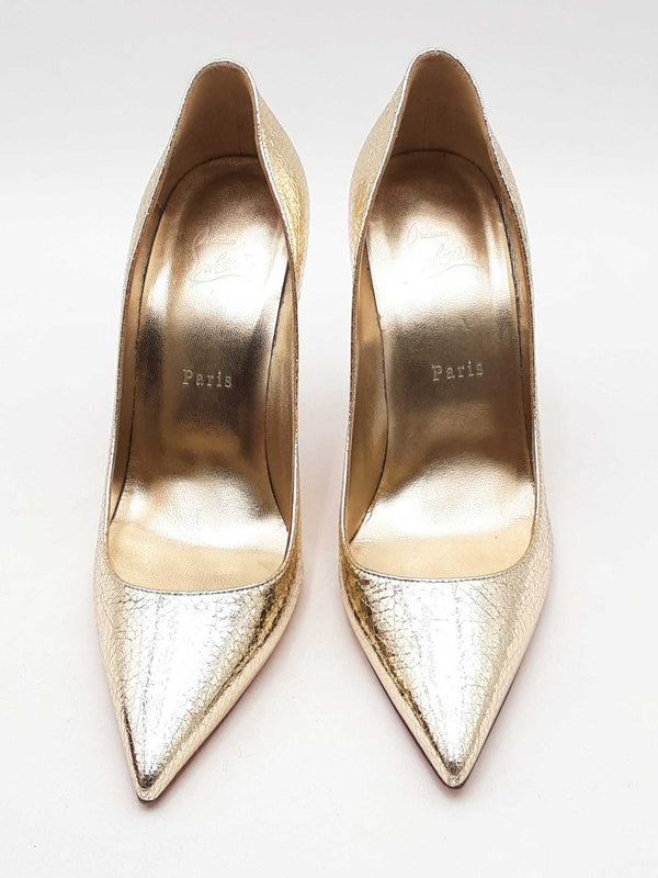 Christian Louboutin So Kate Gold Metallic Heels Size 39.5 Eb0125lxzsa