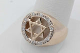 14k Yellow Gold Star Of David Ring With Diamonds 5.3 Grams Size 9.5 Eb1026worsa