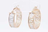 18k Yellow Gold Greek Key Hoop Earrings 3 Grams Eb0426oorsa