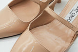 Jimmy Choo Patent Leather Slingback Kitten Heels Size 38.5 Eb0626crde