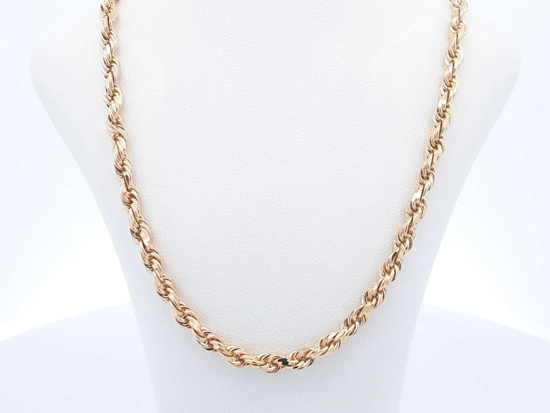 10k Yellow Gold Rope Chain Necklace 28 Grams 27 Inch Fw0325srzdu