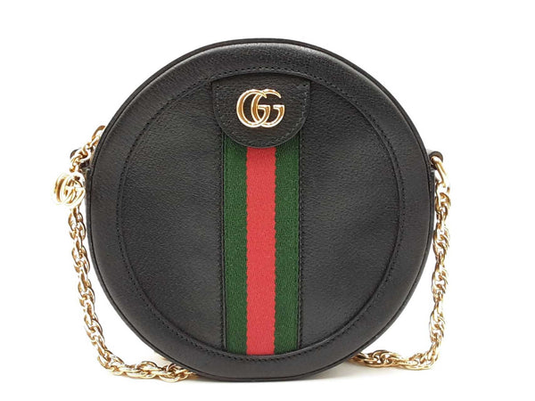 Gucci Mini Ophidia Web Crossbody In Black Leather Fw1025wixdu