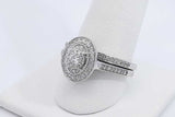 1.59cttw Diamond Wedding Set In 14k White Gold 5.5 Grams Size 9 Eb0126ixzdu