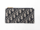 Christian Dior Saddle Pouch With Chain In Blue Oblique Jacquard Fw1026wzxdu