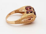 Garnets 18k Yellow Gold 4.3g Ring Size 6 Do0426worde