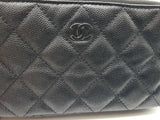 Chanel Sparkly Black Quilted Leather Double Zip Wallet On Chain Do1225lrxzde