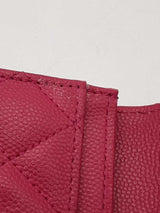 Chanel Fuchsia Quilted Caviar Flap Card Holder Eb1225wxzde