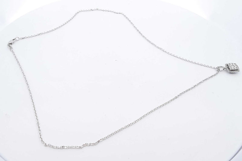 Diamond Pendant Necklace In White Gold 3.7 Grams 18 Inch Eb0824lixdu