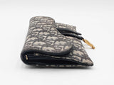 Christian Dior Saddle Pouch With Chain In Blue Oblique Jacquard Fw1026wzxdu