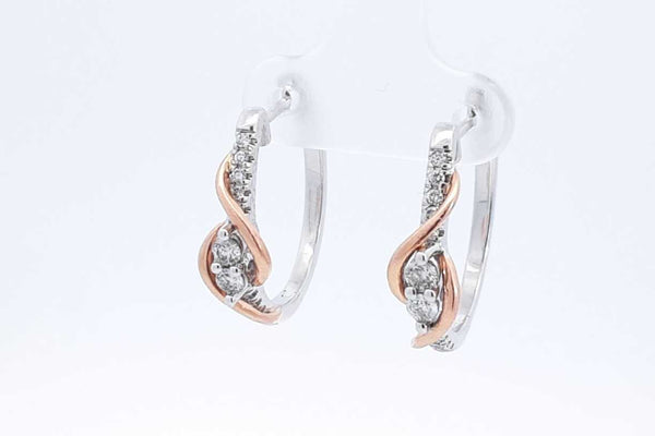 Diamond Hoop Earrings In 14k White Gold 5.9 Grams Eb0924oxzdu