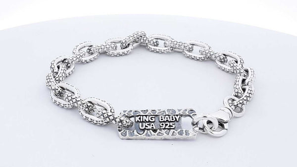 King Baby Sterling Silver Oval Link Bracelet 31.9 Grams 7 Inch Fw0425ixdu