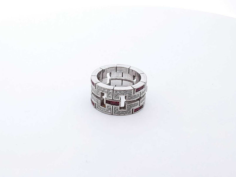 Cartier Le Baiser Du Dragon 18k White Gold Diamond Ruby Ring Size 7 Lh1223wxzxde