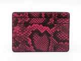 Michael Kors Jet Set Small Card Case In Deep Fuschia Snake-embossed Leather Fw0826wrdu