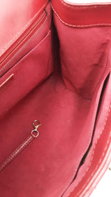 Chanel Cc Chevron Quilted Red Calfskin Top Handle Satchel Backpack Fw0725lzxzdu
