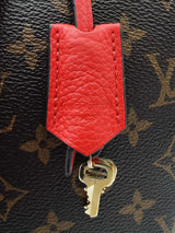 Louis Vuitton Retiro Handbag In Monogram Coated Canvas & Red Leather Fw0625wzxdu