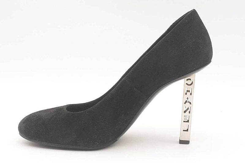 Chanel Black Suede Pumps Size 36.5 C Eb0425lxzsa