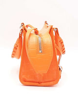 Balenciaga Neo Classic Mini City Bag In Orange Croc-embossed Leather Fw0225pxzdu