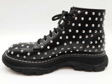 Alexander Mcqueen Black Studded Ankle Boots Size Eu 40 Do0425pxzde