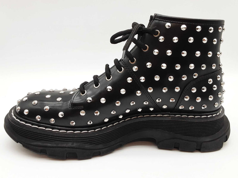 Alexander Mcqueen Black Studded Ankle Boots Size Eu 40 Do0425pxzde