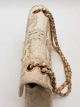 Chanel White & Beige Cnavas Tweed Patchwork Shoulder Bag Eb0326prrxde