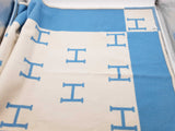 Hermes Avalon H Logo Blue White Mix Wool Baby Blanket Do0926prxde