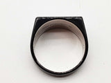 Alexander Mcqueen Graffiti Black Enamel Ring Size Us 10 Do0526ixde