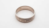 14k White Gold Etched Satin Finish Wedding Band 7.2 Grams Size 11 Fw0825oprdu