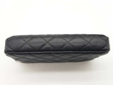 Chanel Sparkly Black Quilted Leather Double Zip Wallet On Chain Do1225lrxzde