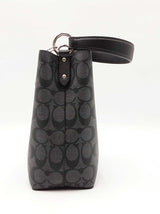 Coach Small Town Bucket Bag In Gray & Black Signature C Coated Canvas Fw0726rzdu