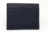 Prada Dark Blue Saffiano Leather Logo Card Case Wallet Eb0526lxrsa