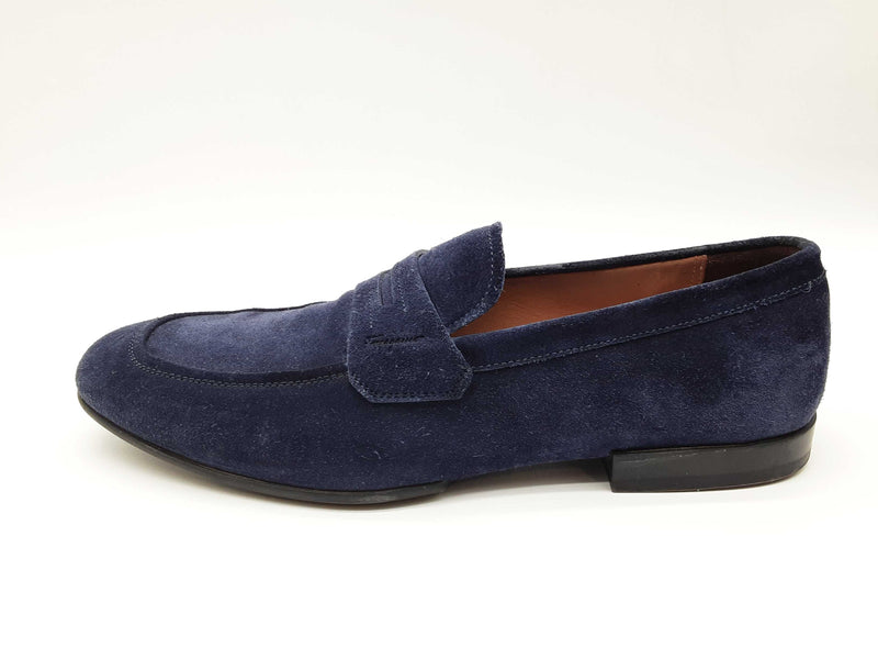 Salvatore Ferragamo Ayden Blue Suede Penny Loafers Size 8.5 M Do0724lozde