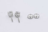2.0cttw Lab Grown Diamond Stud Screwback Earrings 14k White Gold 1.1g Eb326wcrsa